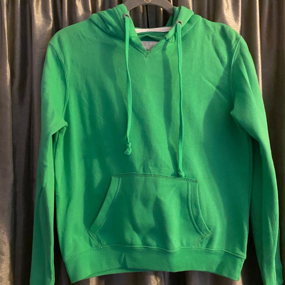 Green hooded sweatshirt